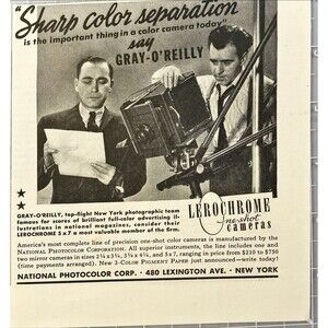 National Photocolor Corp.Lerochrome One-shot Camera Gray-O'Rielly Say Yes"Ad '40
